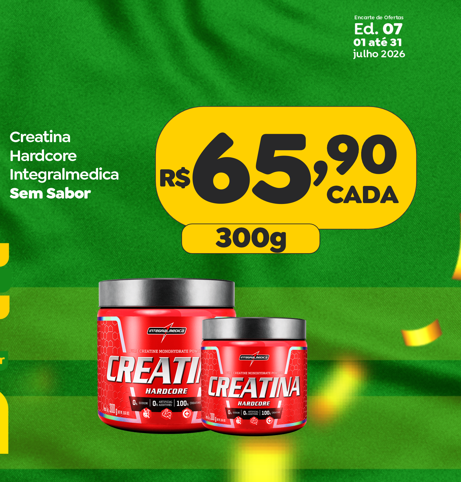 Creatina Integralmédica 300g — oferta de julho